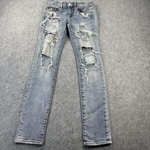 American Eagle Jeans Womens 2 Light Wash Low Rise Skinny Super Stretch 26x28